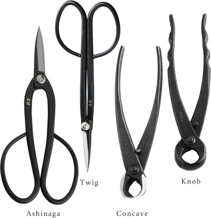 Wazakura Japanese 6PCS Bonsai Scissors and Branch Cutter Tool Kit with Roll Bag: Japanese Yasugi