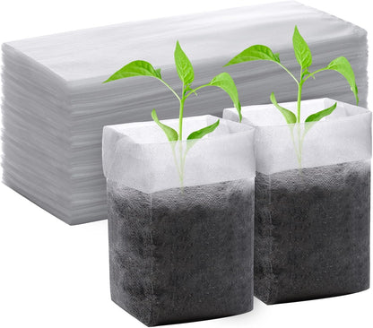 GREANER Nursery Growing Bags - 7.8x10.2 inches, 100PCS Non-Woven Biodegradable Plant Nursery Bags