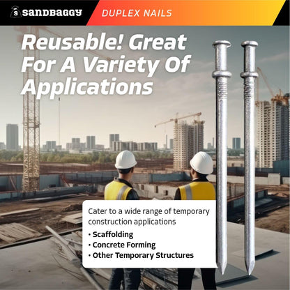 Sandbaggy 16d Duplex Nails (3.5" Long) - Temporary Construction, Concrete Forms, Scaffolding - 8