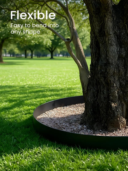 GROWNEER 33FT Landscape Edging Flexible 4 inch Tall Garden Border with 30pcs Galvanized Steel