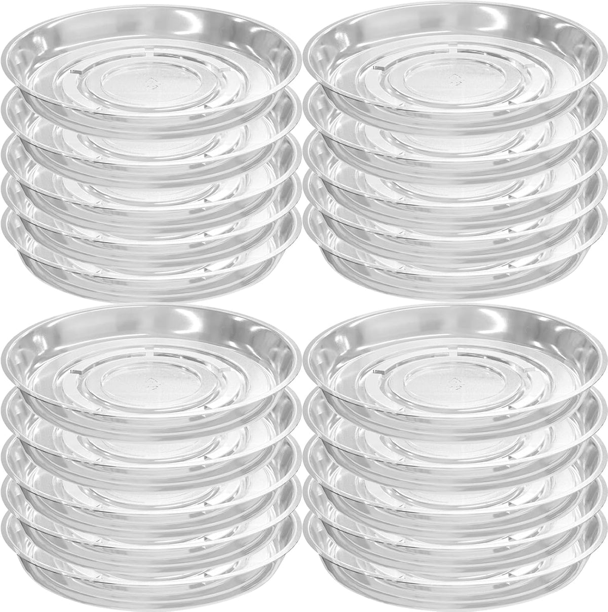 20 Packs 20 Inches Extra-Large Clear Plant Saucers for Indoor Outdoor Use Heavy Duty Plastic Plant