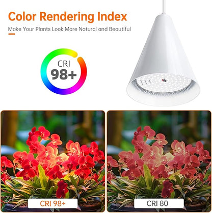 Bstrip Hanging Grow Light, 25W Full Spectrum Plant Lights for Indoor Plants, 16.4FT Power Cord