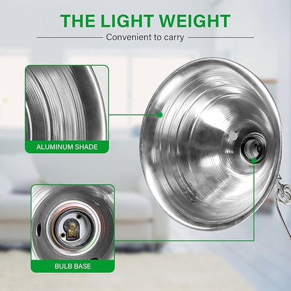Simple Deluxe Clamp Lamp Light 150 Watt with 8.5 Inch Aluminum Reflector (no Bulb Included), 6 Feet
