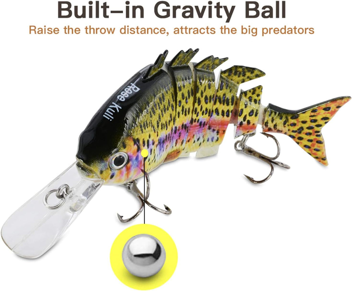 Fishing Lures for Bass Trout Topwater Multi Jointed Swimbaits Slow Sinking Bionic Swimming Lures