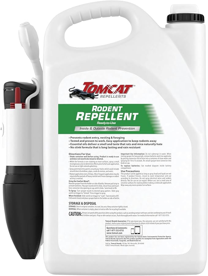 Tomcat Repellents Rodent Repellent Ready-to-Use, For Indoor and Outdoor Mouse and Rat Prevention