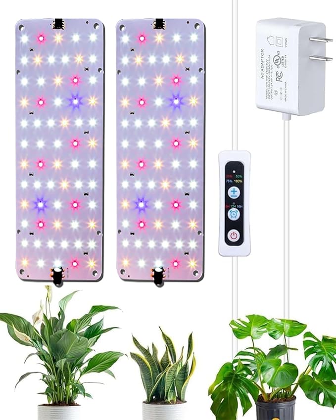 DOMMIA Grow Light, 20W Ultra-Thin Panel Grow Lights for Indoor Plants, High PPFD Full Spectrum