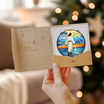 Christian Cross Acrylic Suncatcher Stained Glass Effect Memorial Window Car Hanging Christmas