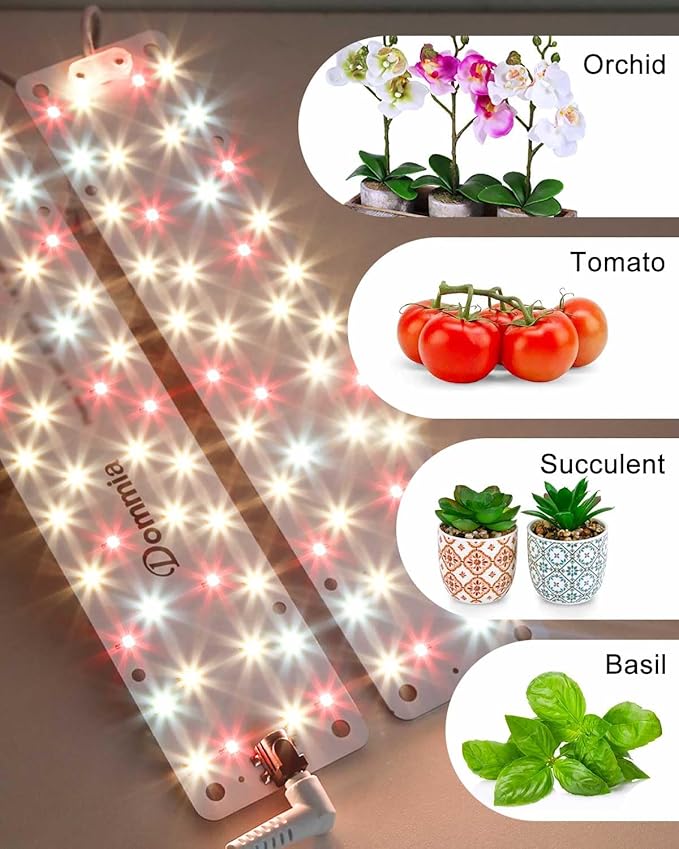 DOMMIA Plant Lights, Full Spectrum 12W(120W Equiv) Ultra-Thin Panel, 84 LEDs Sunlike Plant Lamp