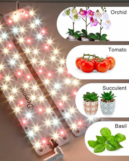 DOMMIA Plant Lights, Full Spectrum 12W(120W Equiv) Ultra-Thin Panel, 84 LEDs Sunlike Plant Lamp