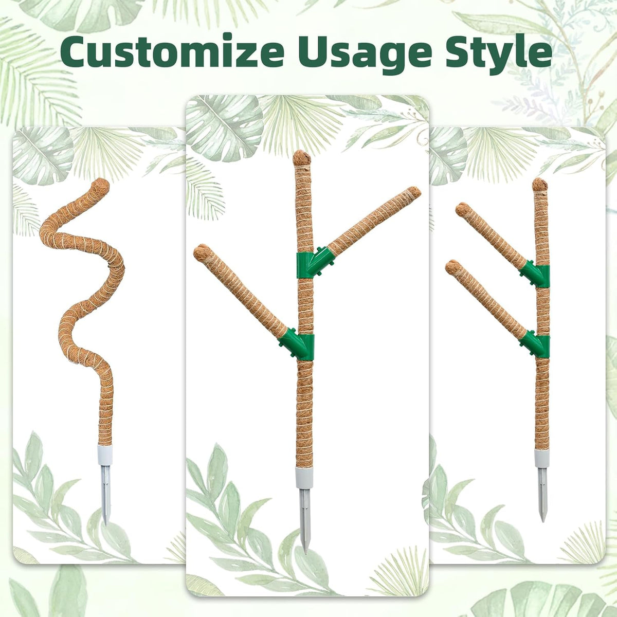 Moss Pole 30 Inch, 2 Pack Monstera Plant Support, Bendable Plant Stakes for Indoor Plants, Plant
