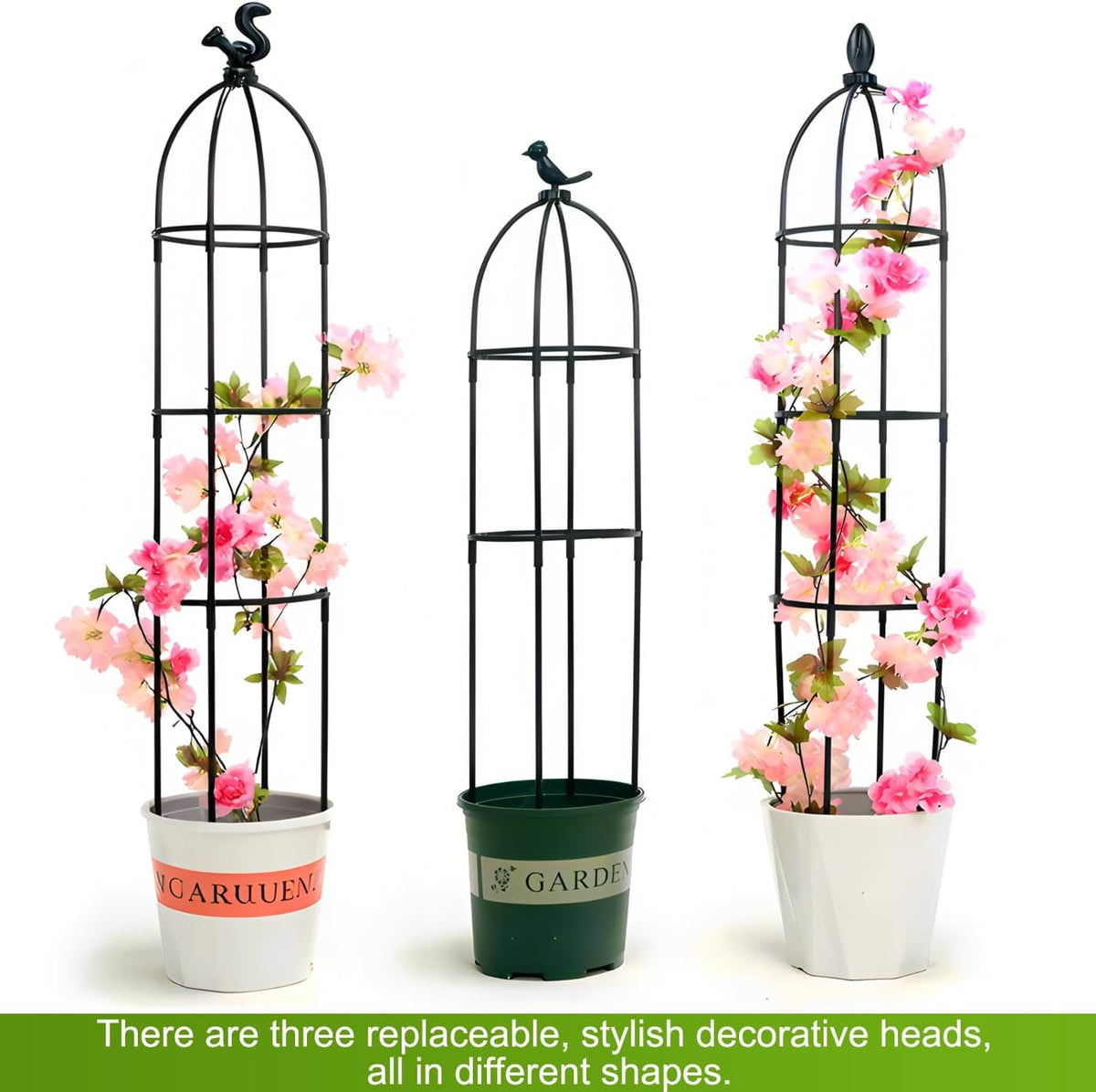 Tower Obelisk Garden Trellis for Climbing Plant,48inch Rustproof Fiberglass Potted Plant Support
