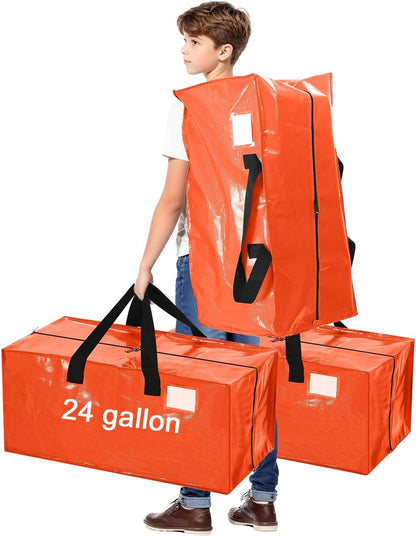 4 Pcs 24 Gallon Large Moving Bags with Zipper and Handles Foldable Storage Duffle Bags Heavy Duty