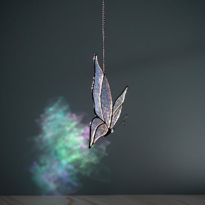 Holographic Butterfly Sun Catcher Stained Glass Window Hanging, 7 * 5 inches Stained Glass