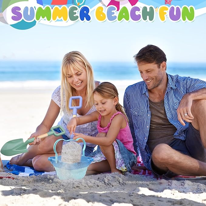 Wood Handle Beach Shovel for Kids Digging, Sand Spade Sandbox Toy for Kids 4-12, Safe Plastic