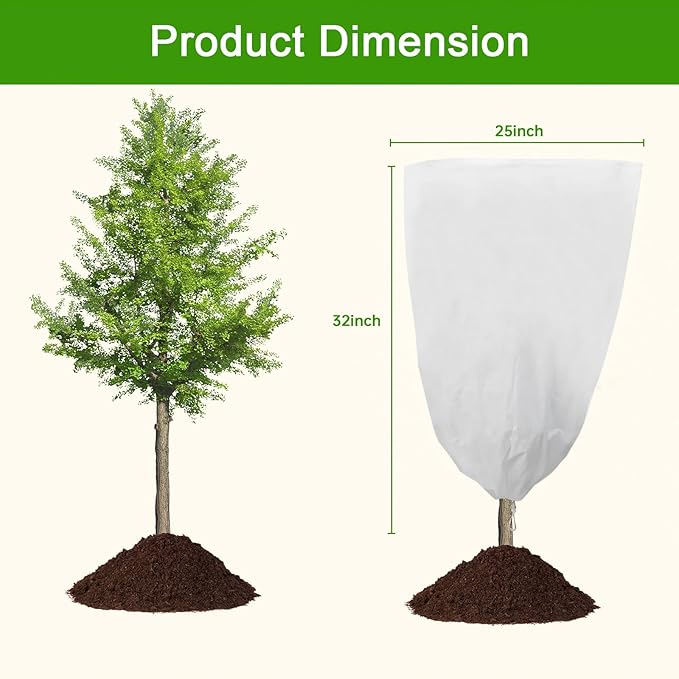 YDSL 3 Pack Plant Covers Freeze Protection, 25"×32" 1.77oz/yd² Plant Frost Covers for Outdoor