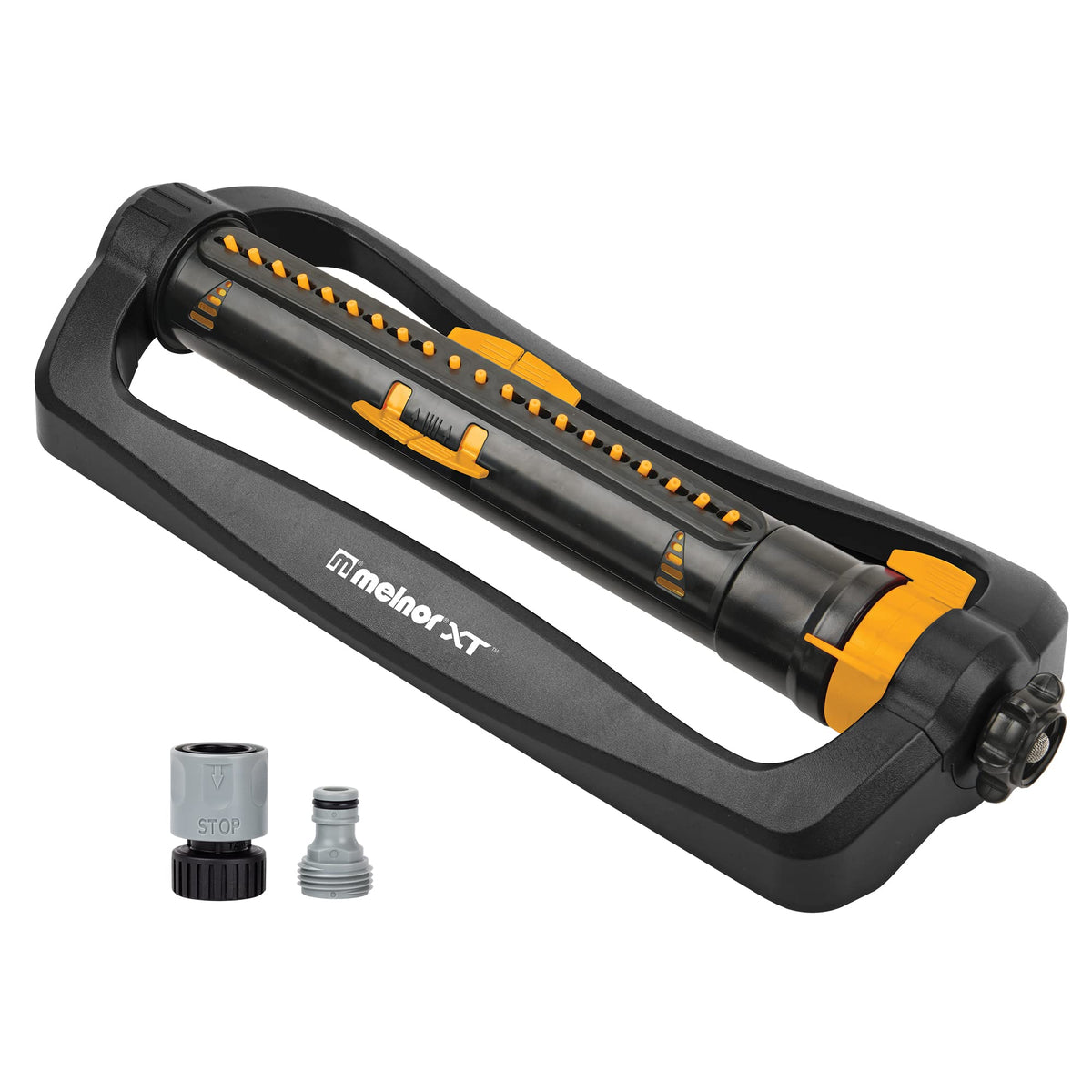 Melnor 65165AMZ XT Turbo Oscillating Sprinkler, 4,500 sq. ft., Quick Connect Bundle, 2-Way