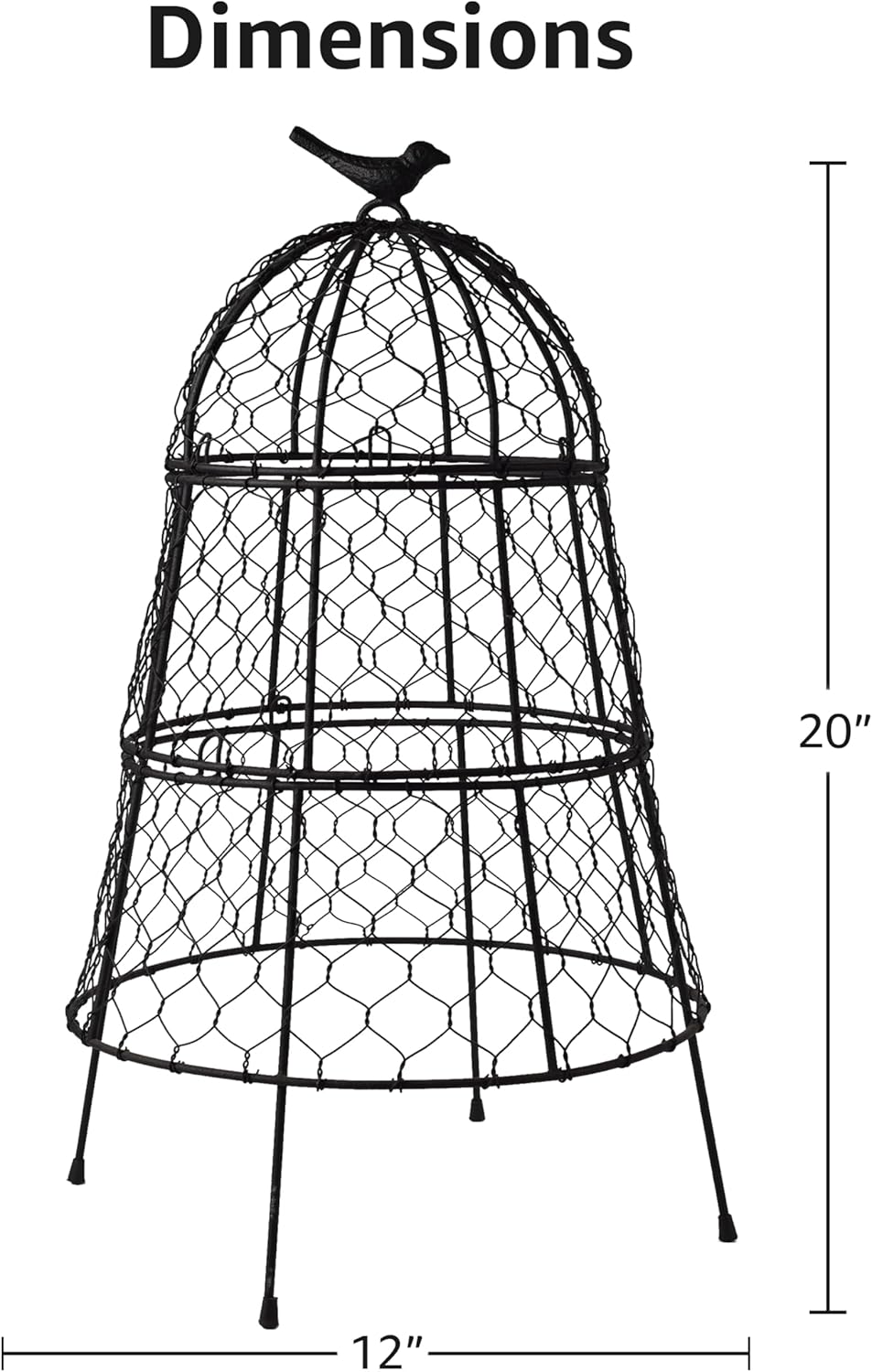 Pack of 6 Heavy-Duty Chicken Wire Plant Cloches – Rustproof Garden Protectors and Plant Cages for