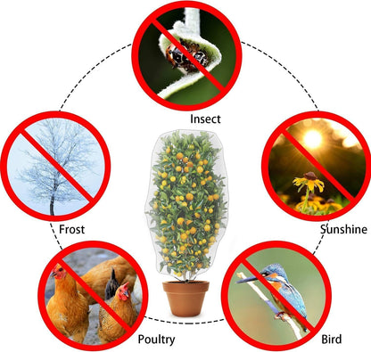 Alpurple 2 Pcs Insect Bird Barrier Netting Mesh with Drawstring- 4.9 x 3.2 Ft Garden Bug Netting