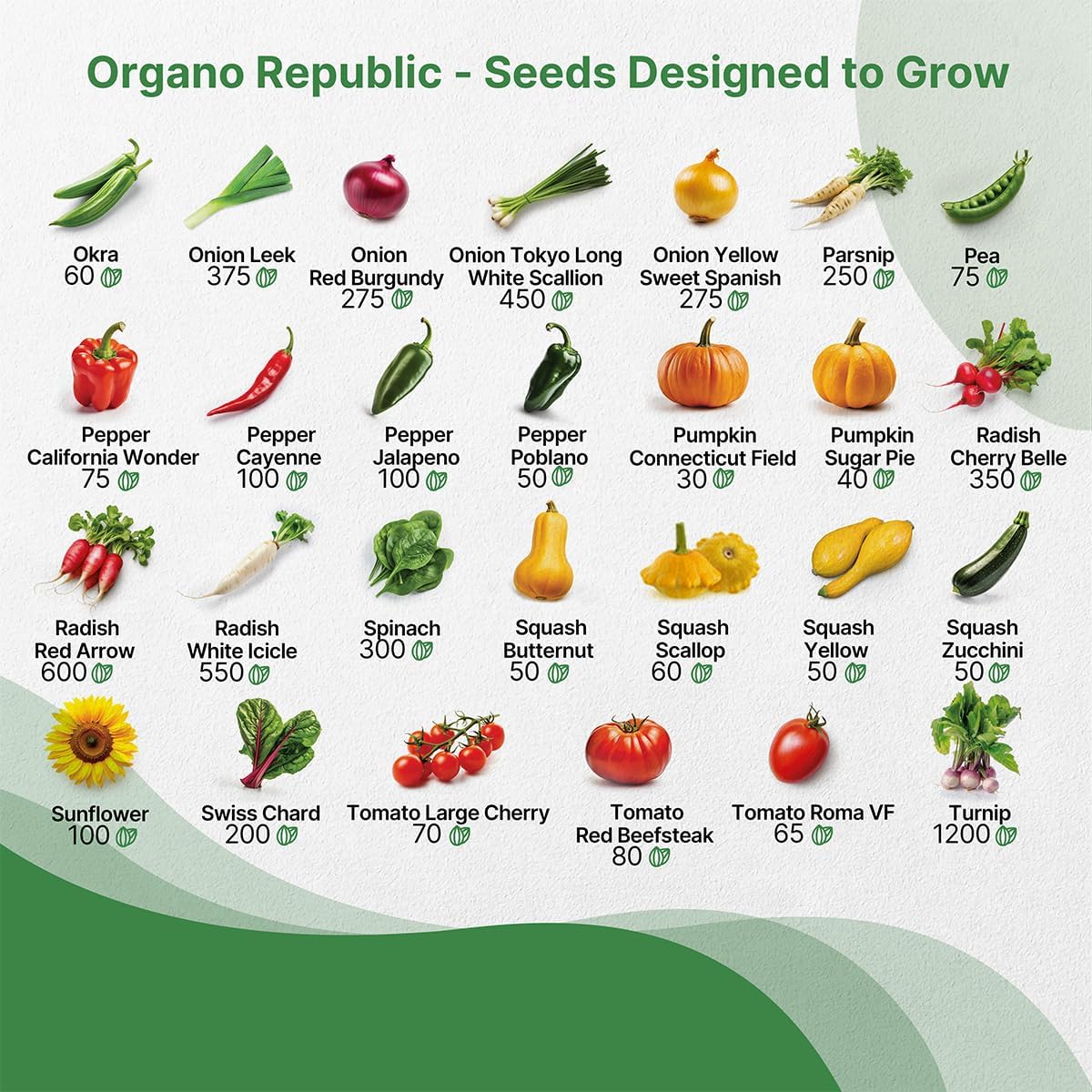 55 Vegetable Seeds Variety Pack - 35,600+ Non-GMO Heirloom Seeds for Planting Vegetables and Fruits
