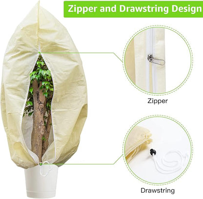 MIXC 4 Packs 2 Size Plant Covers Freeze Protection, Winter Plant Cover Cold Weather Tree Frost