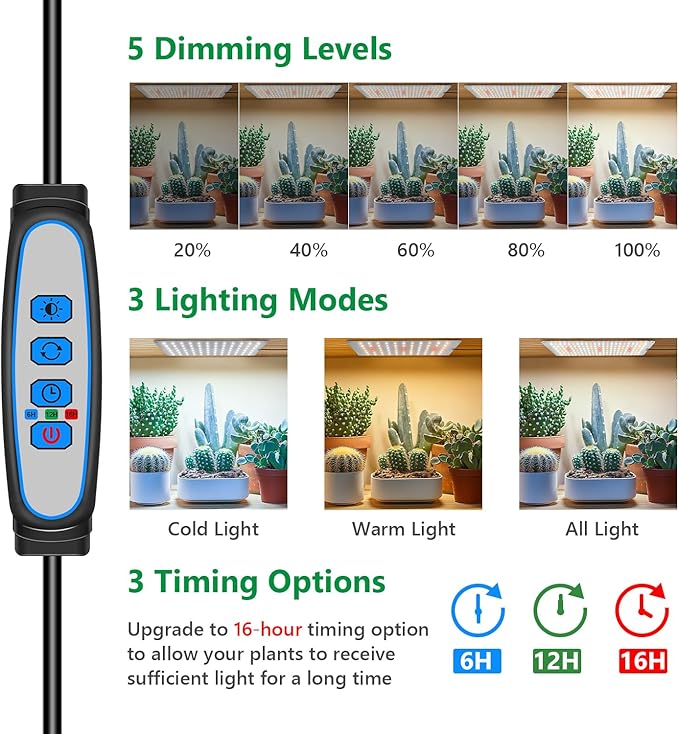 Grow Lights for Indoor Plants, 276 LED Full Spectrum Plant Light for Indoor Growing Seed Starting