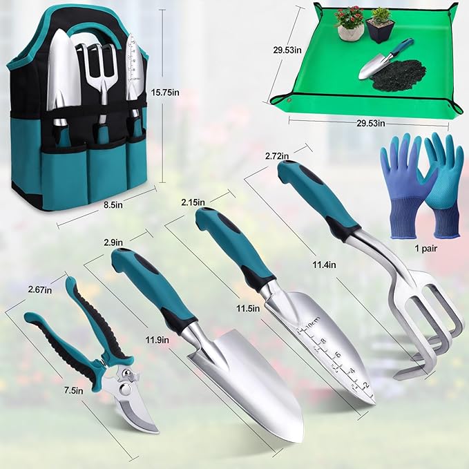 Kynup Garden Tools 7-Piece, Gardening Hand Tools, Gardening Tools Set Cultivators with