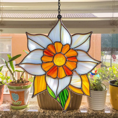 Narcissus Mosaic Style Acrylic Suncatcher Stained Glass Effect Window Car Hanging Christmas