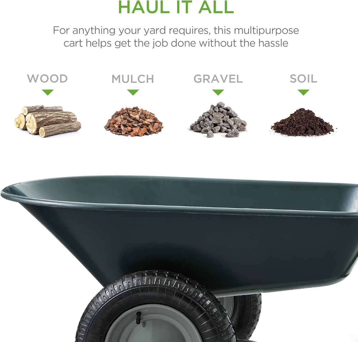 Best Choice Products Dual-Wheel Home Utility Yard Wheelbarrow Garden Cart w/Built-in Stand for
