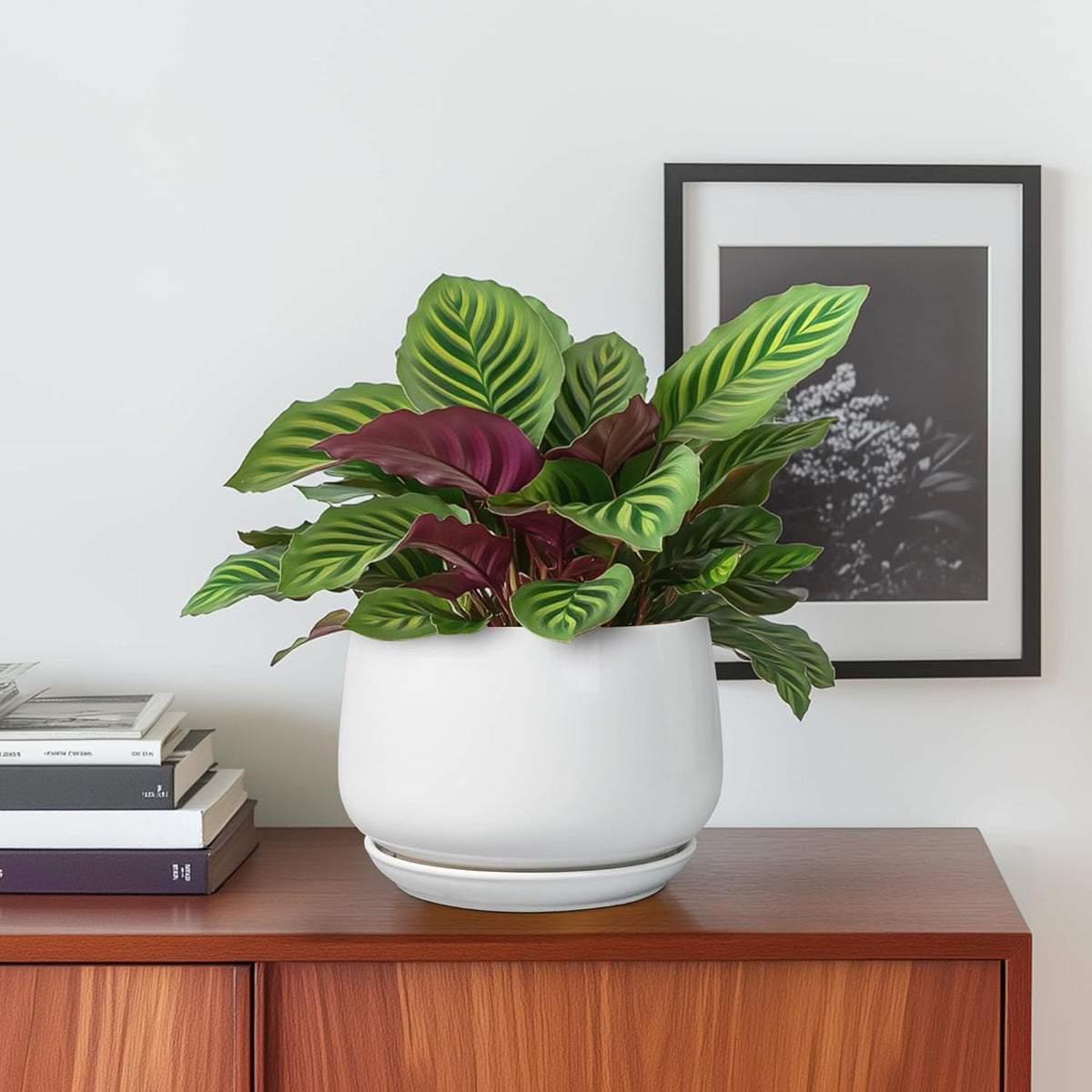 G EPGardening Ceramic Pots for Plants - 6 Inch Planter for Indoor Plants, Flower Pots with Drainage