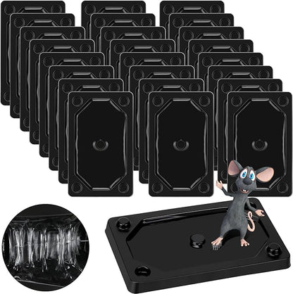 Qualirey 24 Pieces Mouse and Insect Glue Traps Baited Sticky Plastic Boards for House Rodents