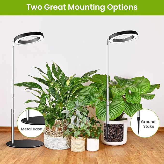 Grow Lights for Indoor Plants, 80 LEDs Full Spectrum Plant Grow Light with 2 Mounting Options