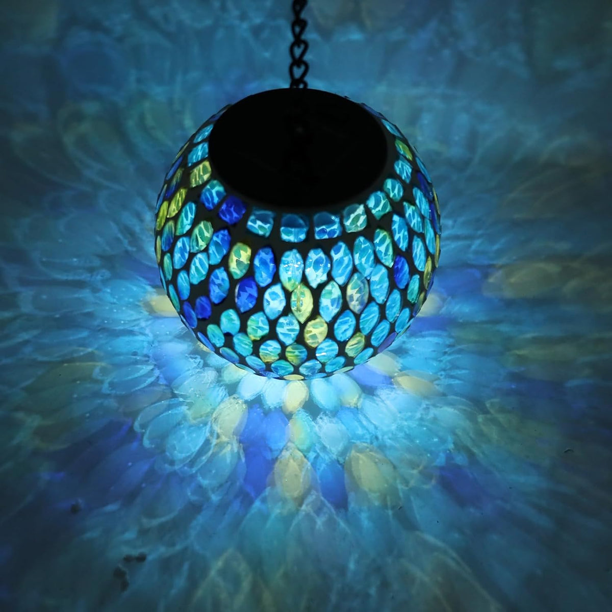 Solar Lanterns Outdoor Waterproof Hanging Solar Mosaic Lantern Outdoor Hanging Lights Waterproof