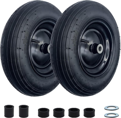 2-Pack 14.5-Inch Wheelbarrow Tire.3.50-8" Pneumatic Tires and wheels with 3"- 6" Center Hub and