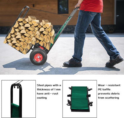 Firewood Cart: 44 X 27 X 20 in Heavy Duty 220 lbs Load Capacity Waterproof Easy Assembly Rack for