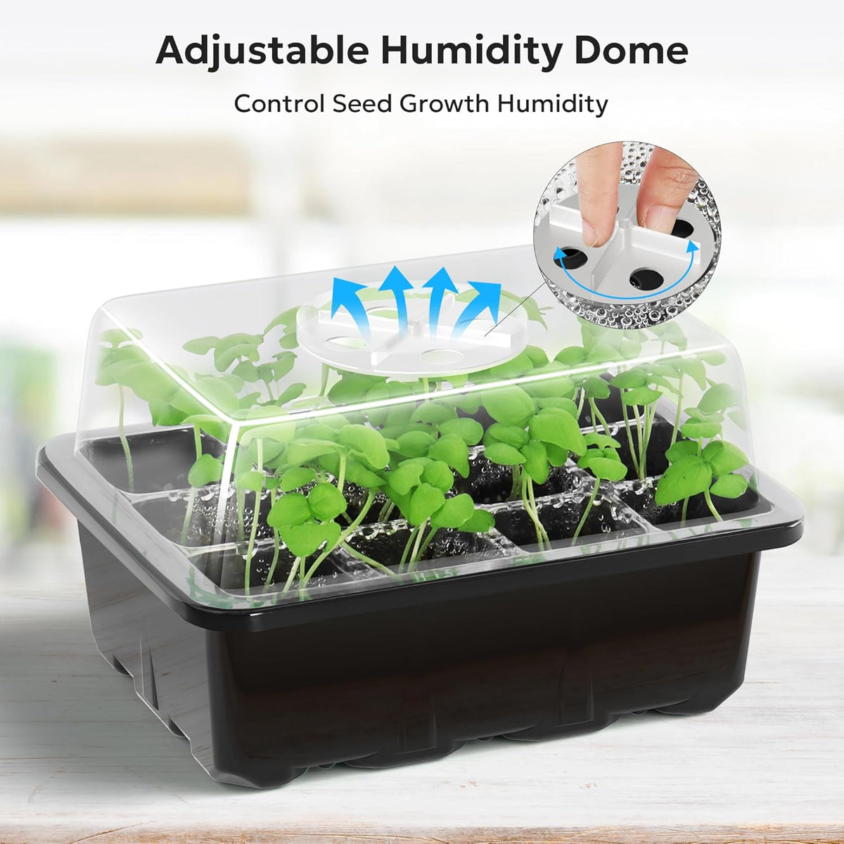 MIXC 10 Packs Seed Starter Tray Seed Starter Kit with Humidity Dome (120 Cells Total Tray) Seed