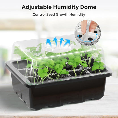 MIXC 10 Packs Seed Starter Tray Seed Starter Kit with Humidity Dome (120 Cells Total Tray) Seed