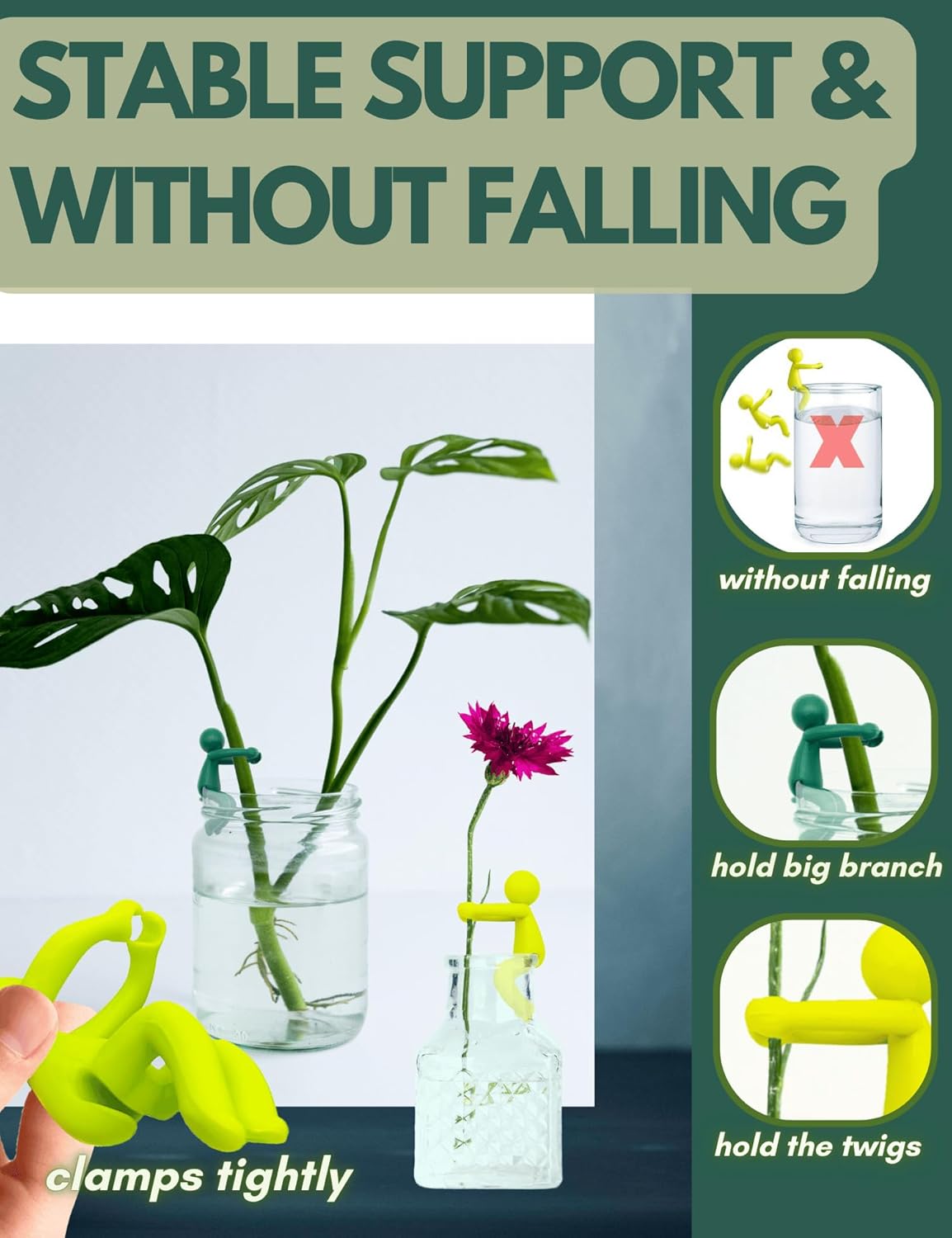 Plant Propagation Buddy - Cute Plant Support for Sprouts, Stems, and Cuttings; 6PCS Leaf Friend