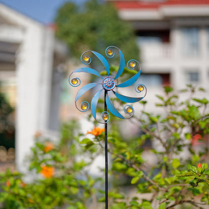 Stargarden Wind Spinner, Metal Outdoor Wind Sculptures & Spinners, Small Garden Pinwheels for Yard