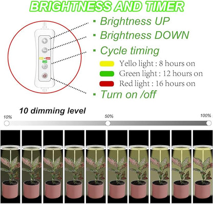 yadoker Plant Grow Light, LED Growing Light Full Spectrum for Indoor Plants,Height Adjustable
