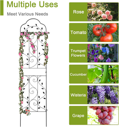 hogardeck Metal 84 * 19 Garden Trellis 2-Packs for Climbing Plants Flowers Vegetables Planting