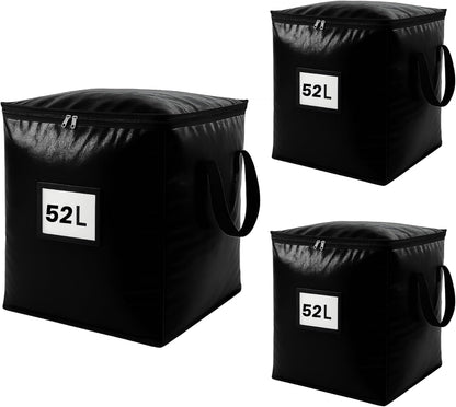 3 Pack 52L Storage Bags for Clothes, Moving Bags Heavy Duty Extra Large with Reinforced Handle