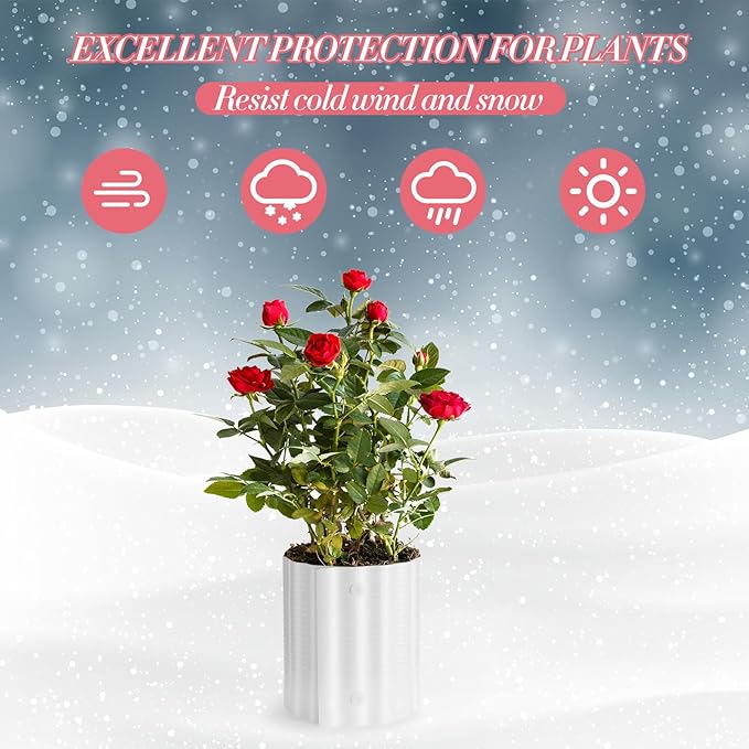 Queekay 20 Pcs Rose Cones for Winter Protection, 16.5 x 9 Inch Winter Rose Collars Bush Cover for