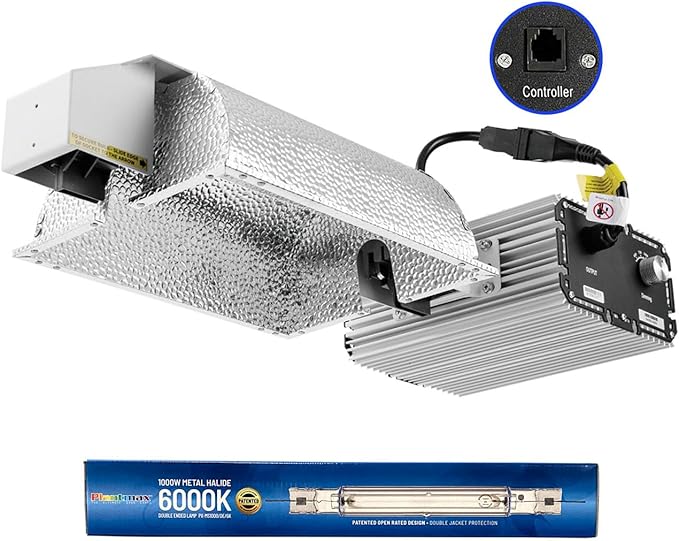 UltraGrow – Classic 1000W DE Double Ended HID Grow Light System with HID Bulb, Dimmable Ballast for