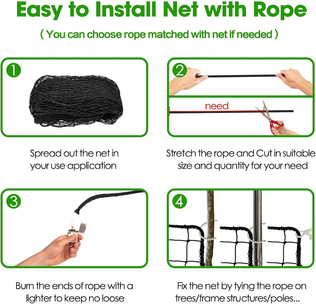 Baseball Softball Backstop Nets, Heavy Duty Sports Netting Barrier #18 Baseball Netting