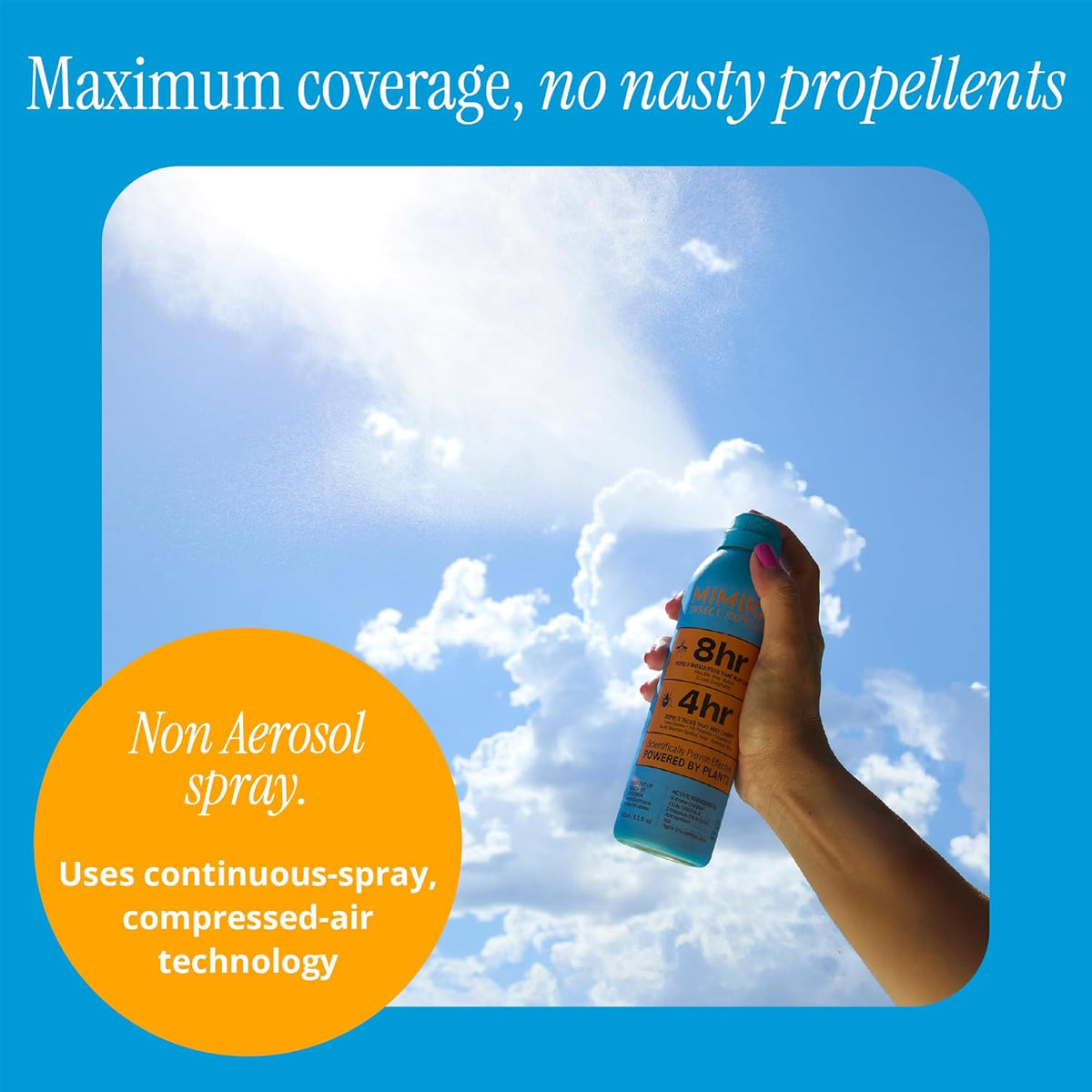 Mimikai Mosquito and Tick Repellent Spray, DEET-Free for Skin and Outdoor Use, Non-Toxic