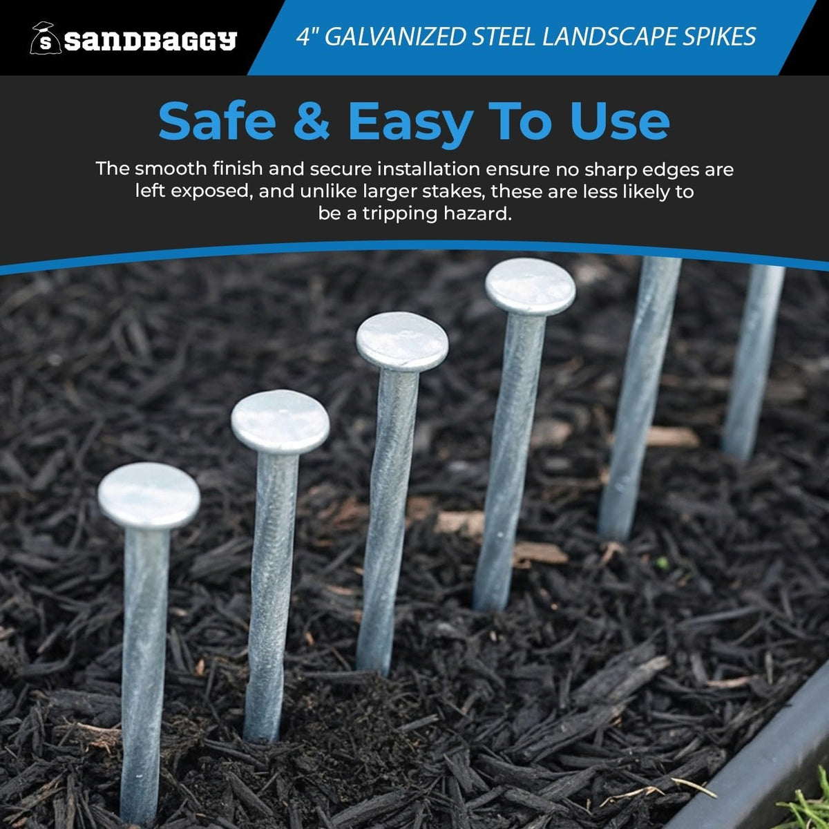 4 in. Galvanized Spiral Landscape Edging Spikes - 7 Gauge Steel (4 inch, 400, Count)