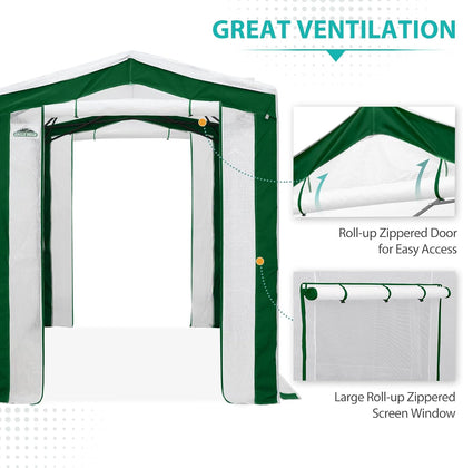 EAGLE PEAK 8x6 Portable Walk in Greenhouse with Polyester Reinforced Corners, Instant Pop Up Indoor