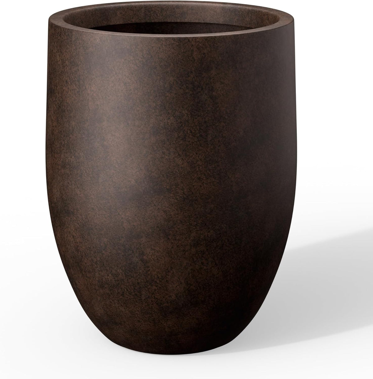 Kante 21.7" H Rusty Tall Planter, Large Outdoor Indoor Decorative Pot with Drainage Hole and Rubber