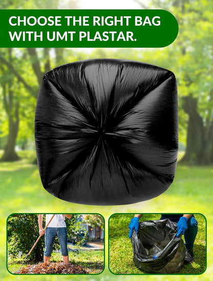 150 Count Heavy Duty Black Trash Bags, 40-45 Gallon, 38x46 Inches, 20 Micron Thick Large Garbage