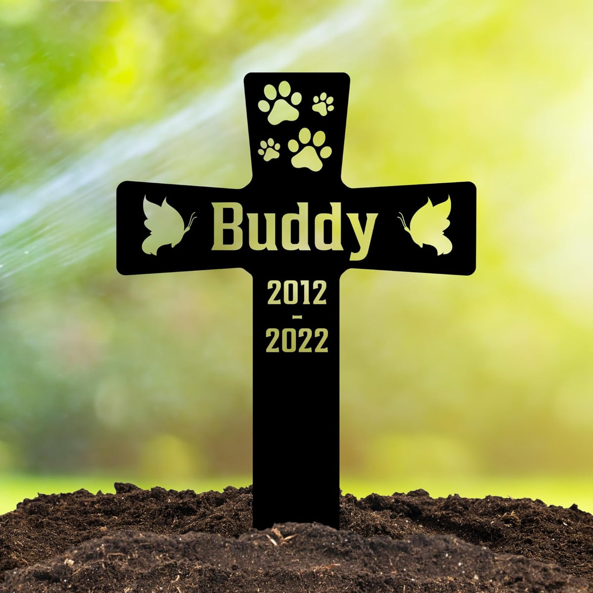 Cat Grave Marker Outdoor | Custom Pet Memorial Headstone | Personalized Cat Tombstone for Garden or